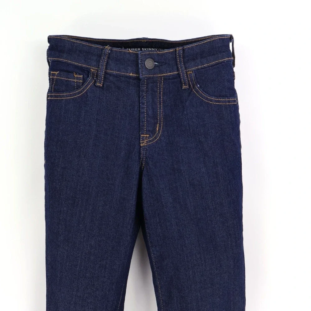 Old Navy Super Skinny Jeans‎ Mid Rise Womens Size 0 Short Blue Dark Wash Stretch